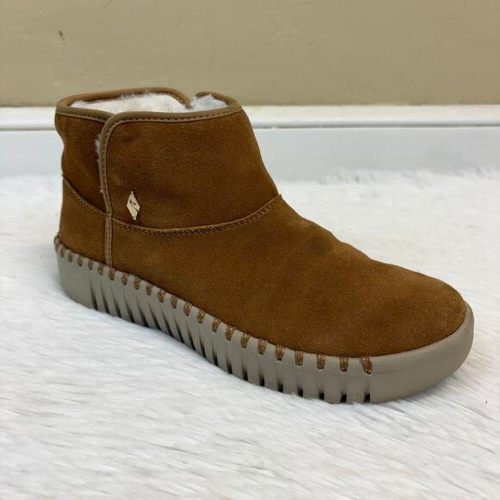 Skechers Go Walk Smart Suede Ankle Boots Faux Fur Lining Size 7.5